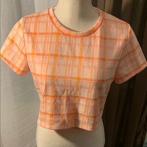 Plaid Pink and Orange Crop Top